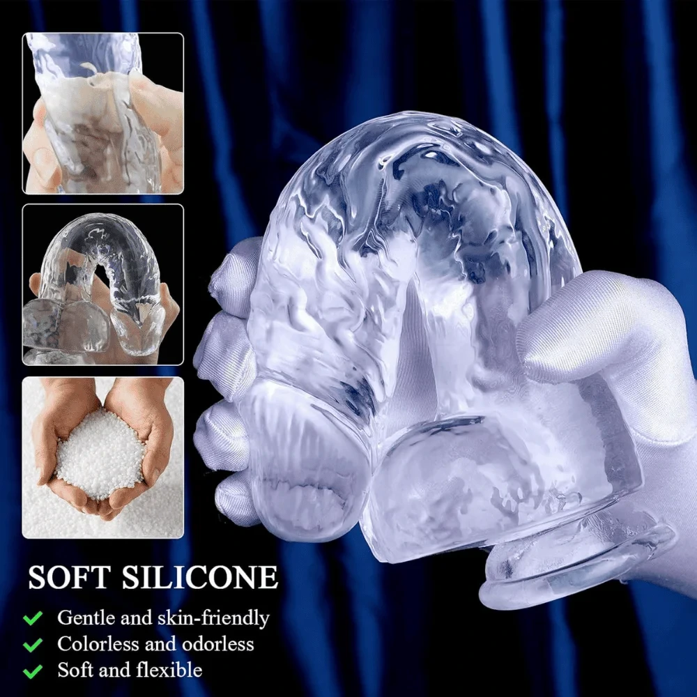11.22 in Large transparent dildo