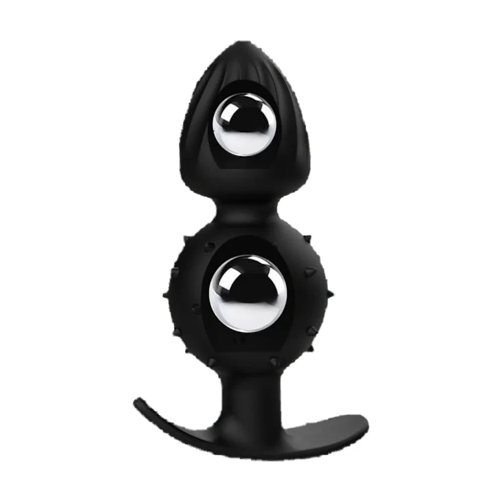 Dual-Ball Butt Plug Anal Plug with Internal Rolling Beads