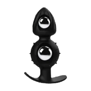 Dual-Ball Butt Plug Anal Plug with Internal Rolling Beads