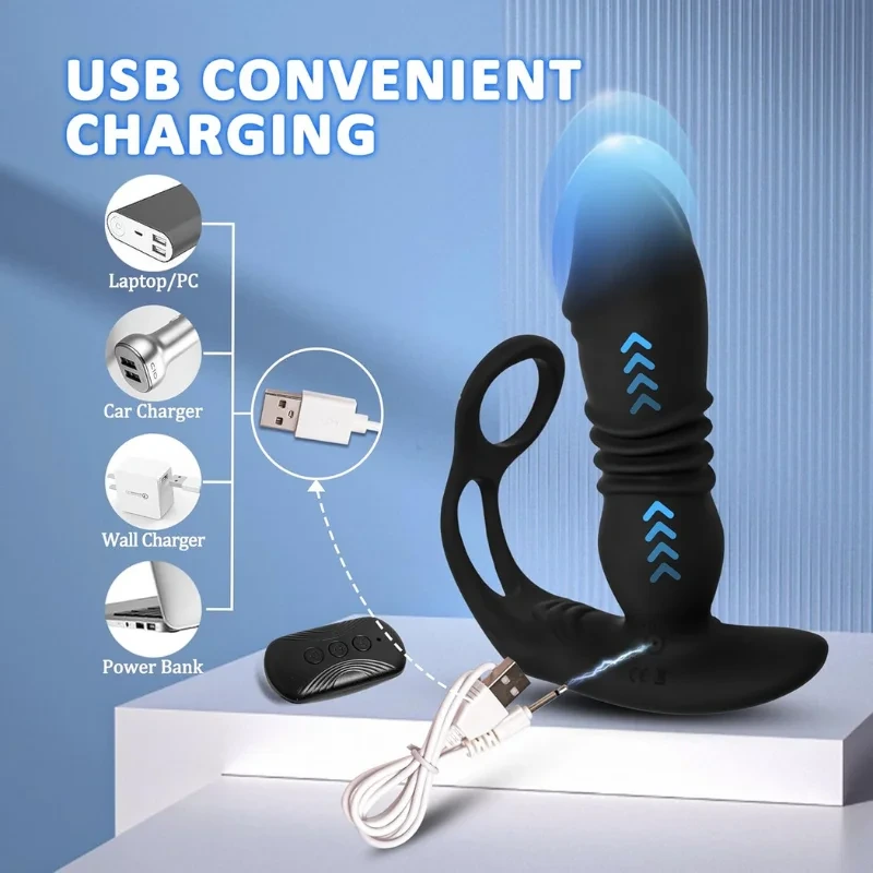 Double-hole vibrating anal plug